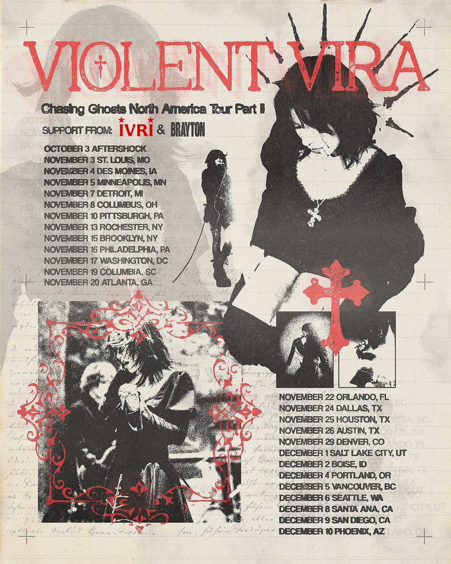 VIOLENT VIRA Chasing Ghosts Tour Poster 2025
